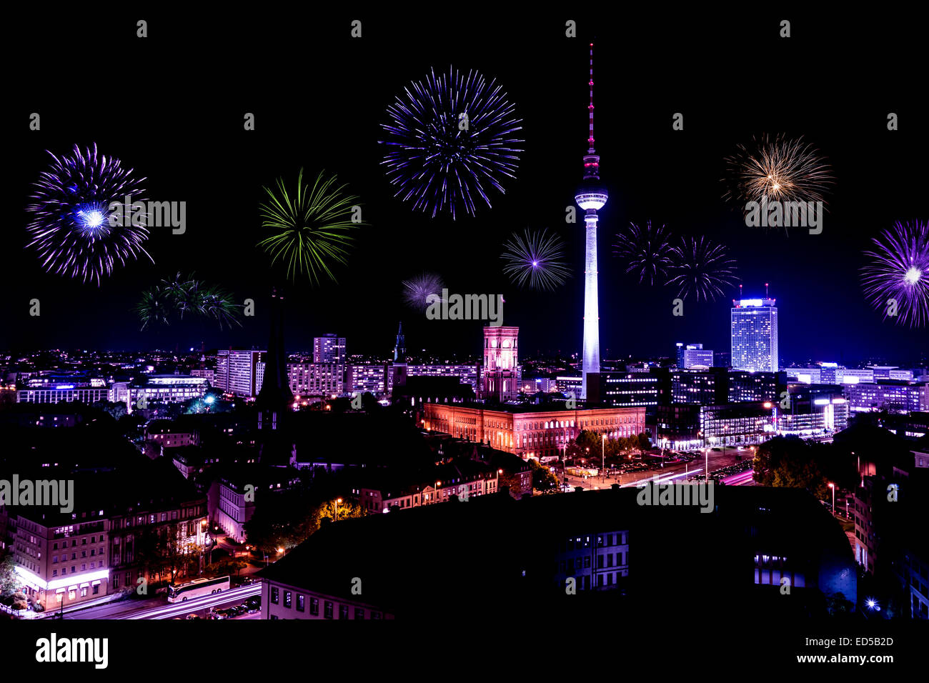 Berlin tv tower with fireworks hires stock photography and images Alamy