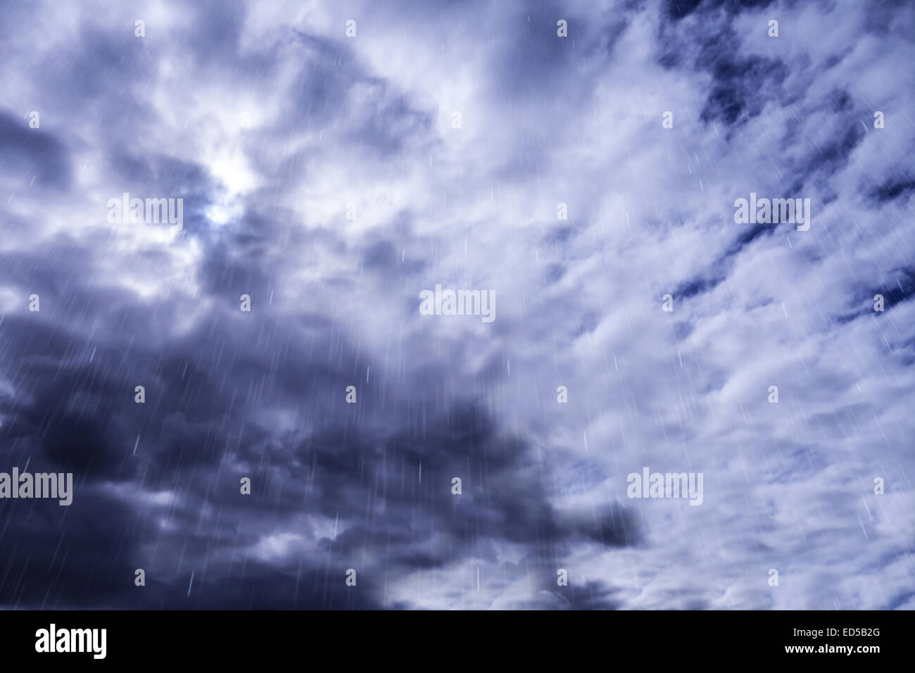 rainfall with dramatic cloudy sky Stock Photo