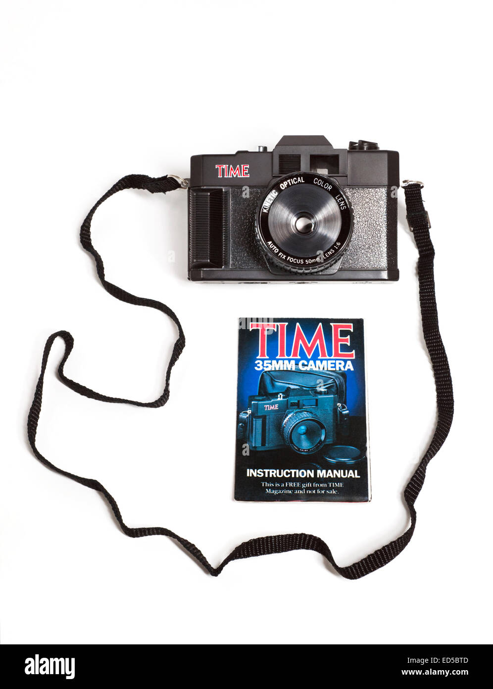 Time Magazine Plastic Gift Camera on White Background Stock Photo