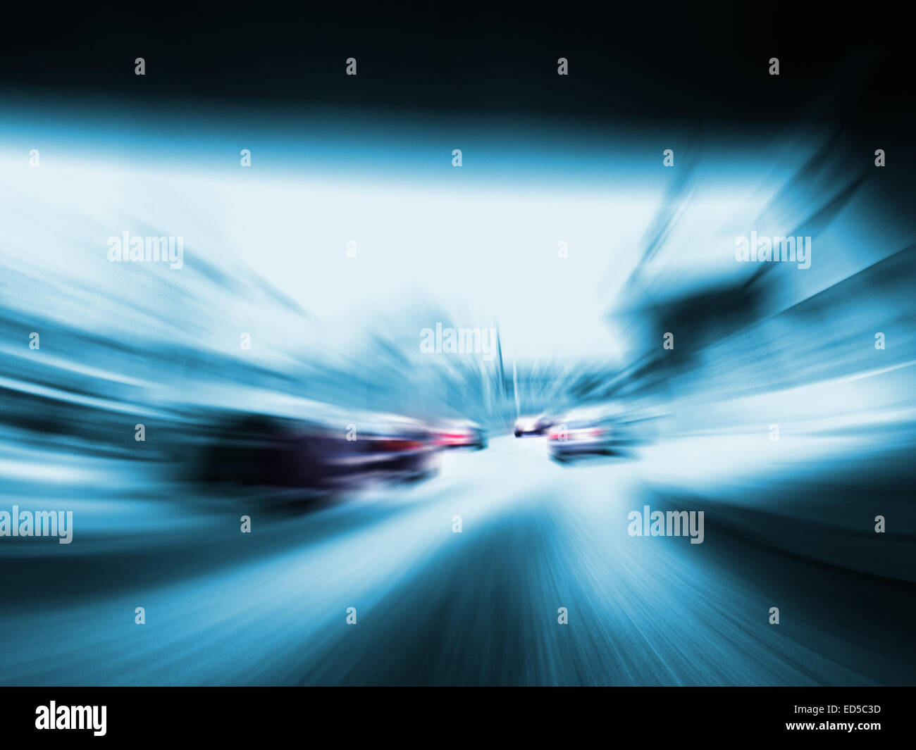 fast cars on highway without speed limit Stock Photo