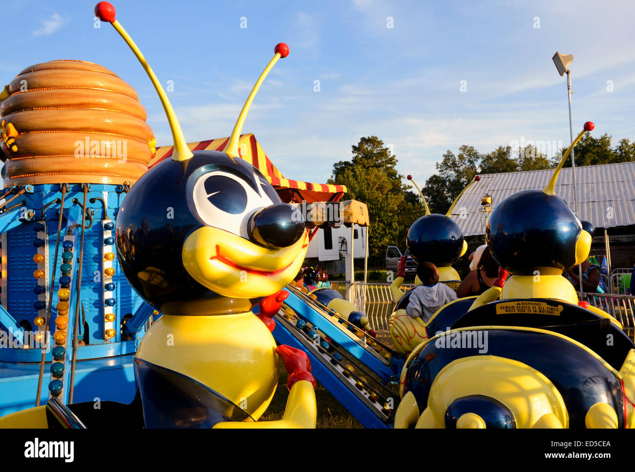 Carnival rides at the Moore County Fair, Carthage, North Carolina Stock
