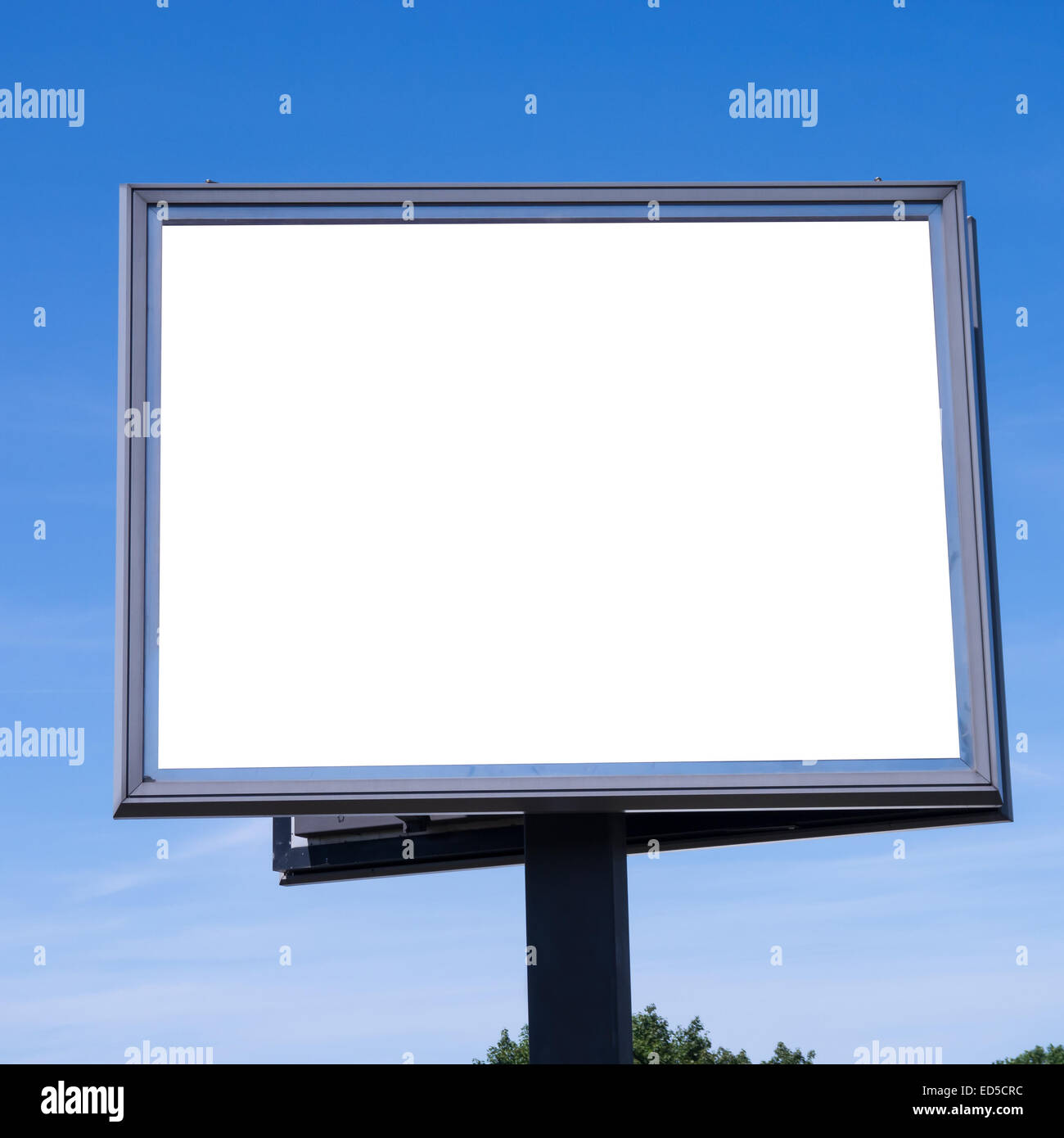 Billboard and blue sky in summer Stock Photo