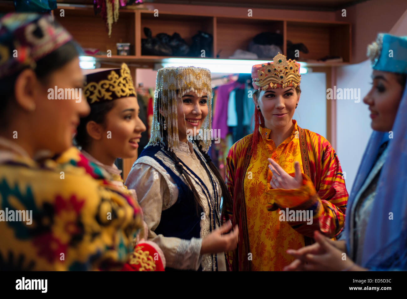 Actors changing in dressing room after 