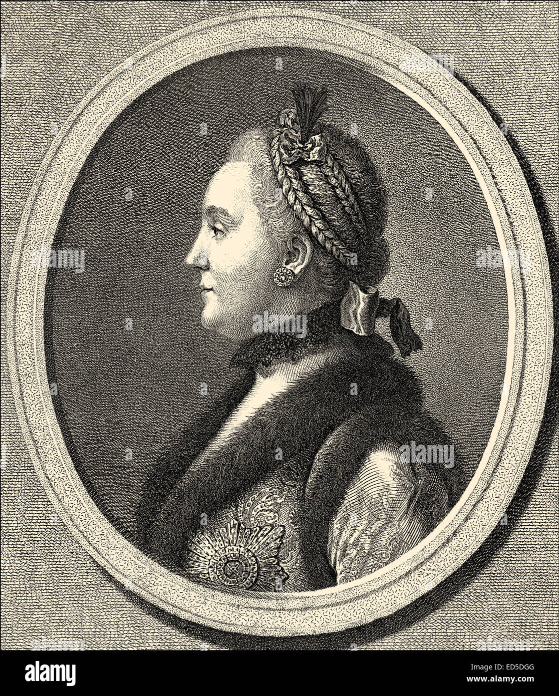 Yekaterina Alexeevna, Catherine II, or Catherine the Great, 1729 - 1796, Empress of Russia, Katharina II. oder Katharina die Gro Stock Photo
