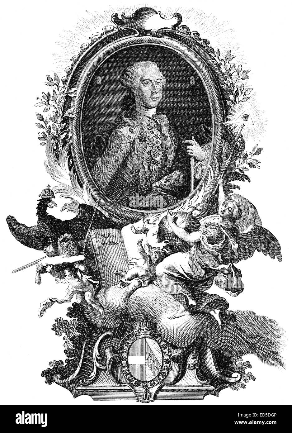 Joseph II, or Joseph Benedikt Anton Michael Adam, 1741 - 1790, Holy ...
