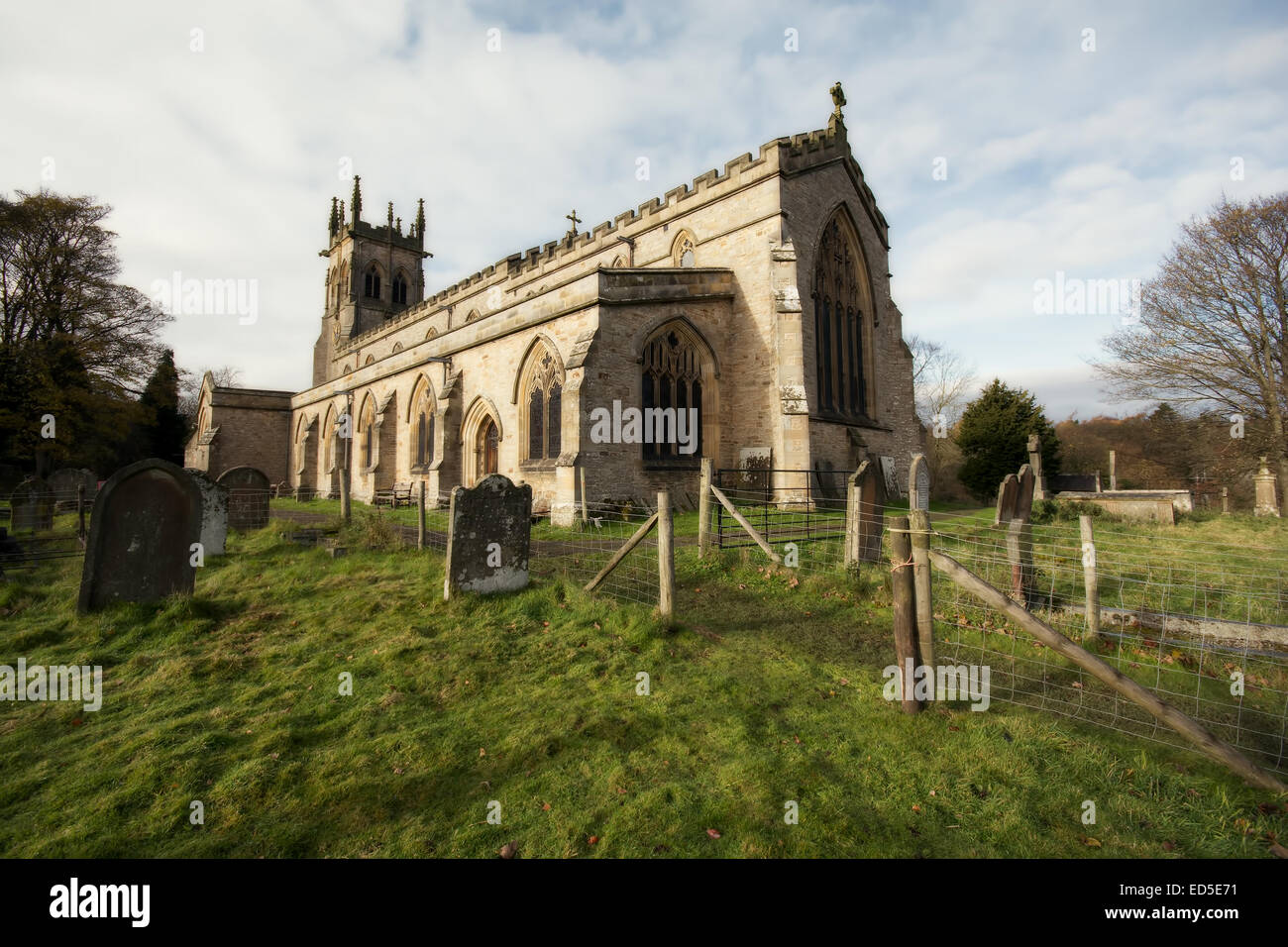 St Andrews Church at Aysgarth in Wensleydale in the Yorkshire Dales National Park, North Yorkshire. Stock Photo