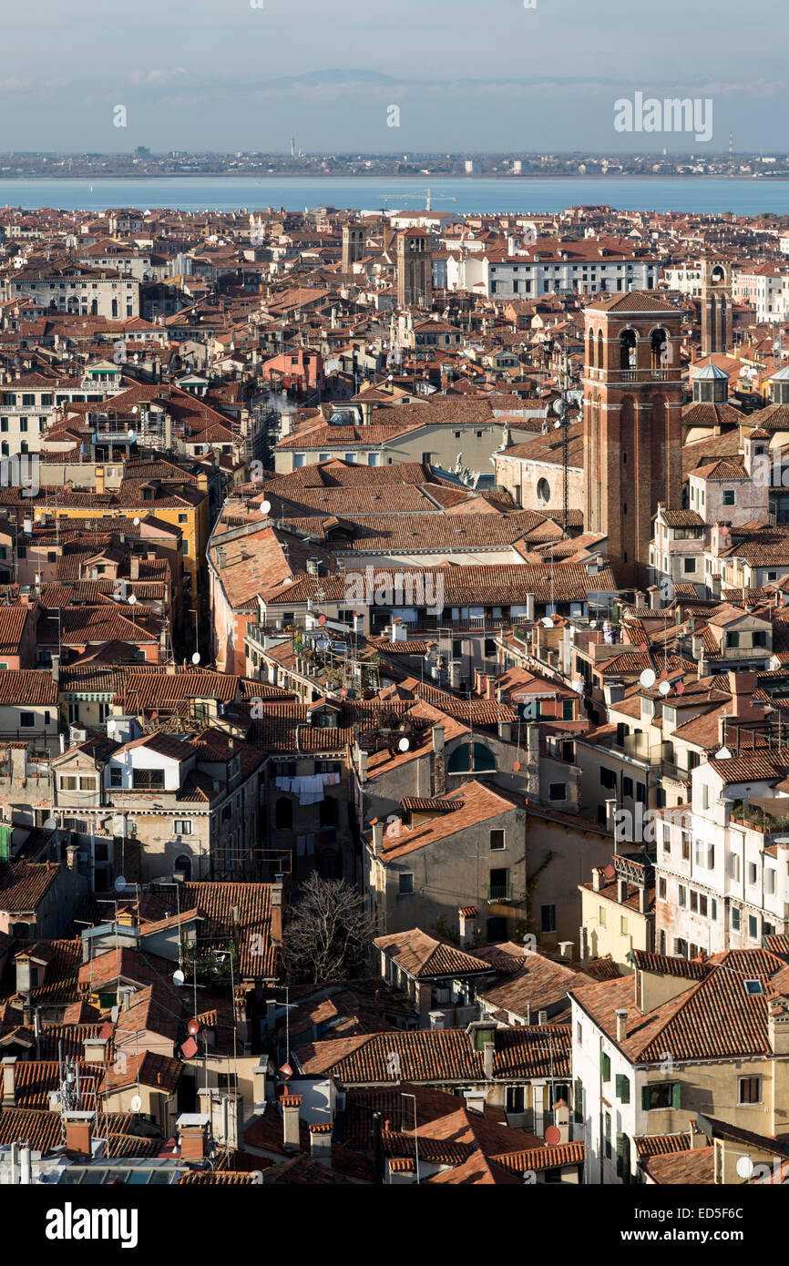 view to the north of the city from the campanile, Venice, Italy Stock Photo