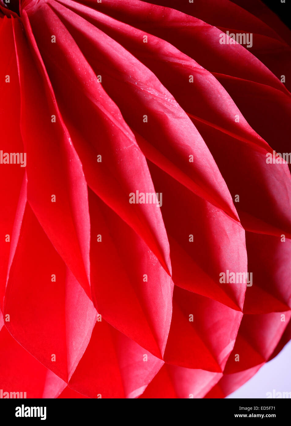 Red ball paper Christmas decoration. Stock Photo