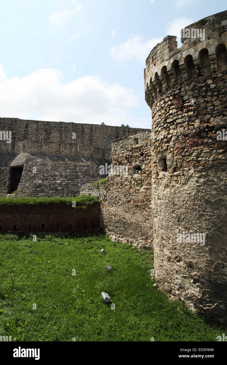 The walls of Kalemegdan Fortress in Belgrade, Serbia. The fortress ...