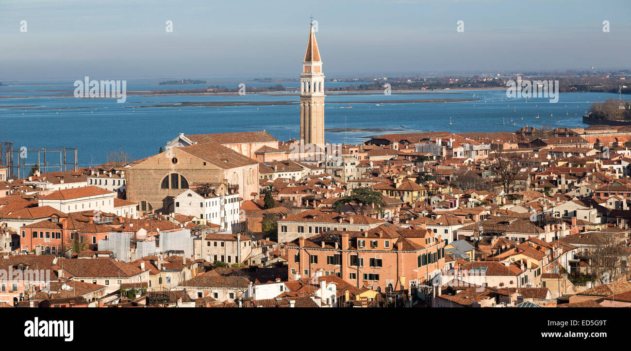 view to the northeast of the city from the campanile, Venice, Italy Stock Photo