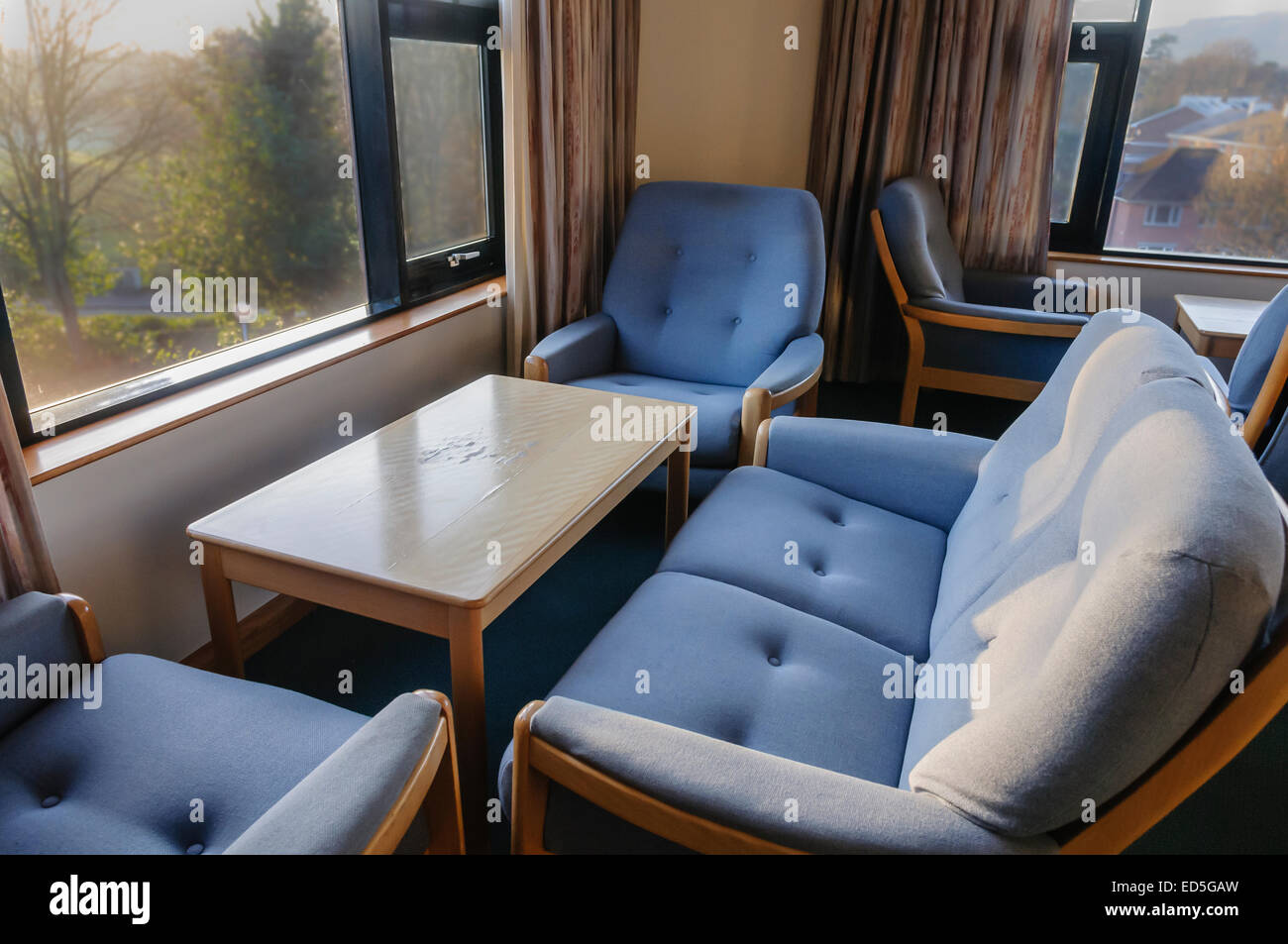 Chairs in the dayroom of a hospital/care home Stock Photo