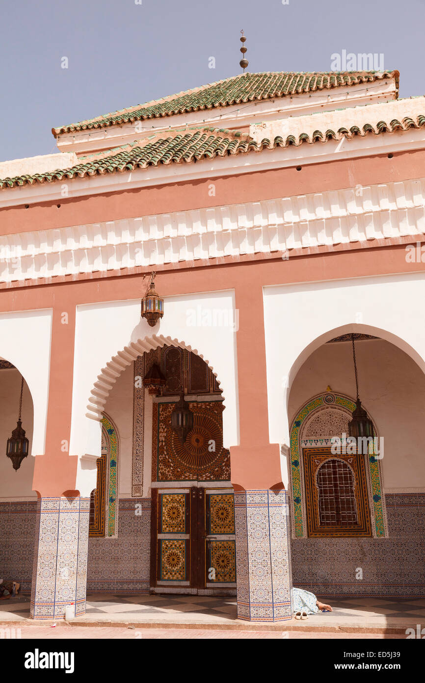 Zaouia, mausoleum in the madrasa, Tamegroute, Souss-Massa-Draa region, Morocco.  North Africa. Africa Stock Photo