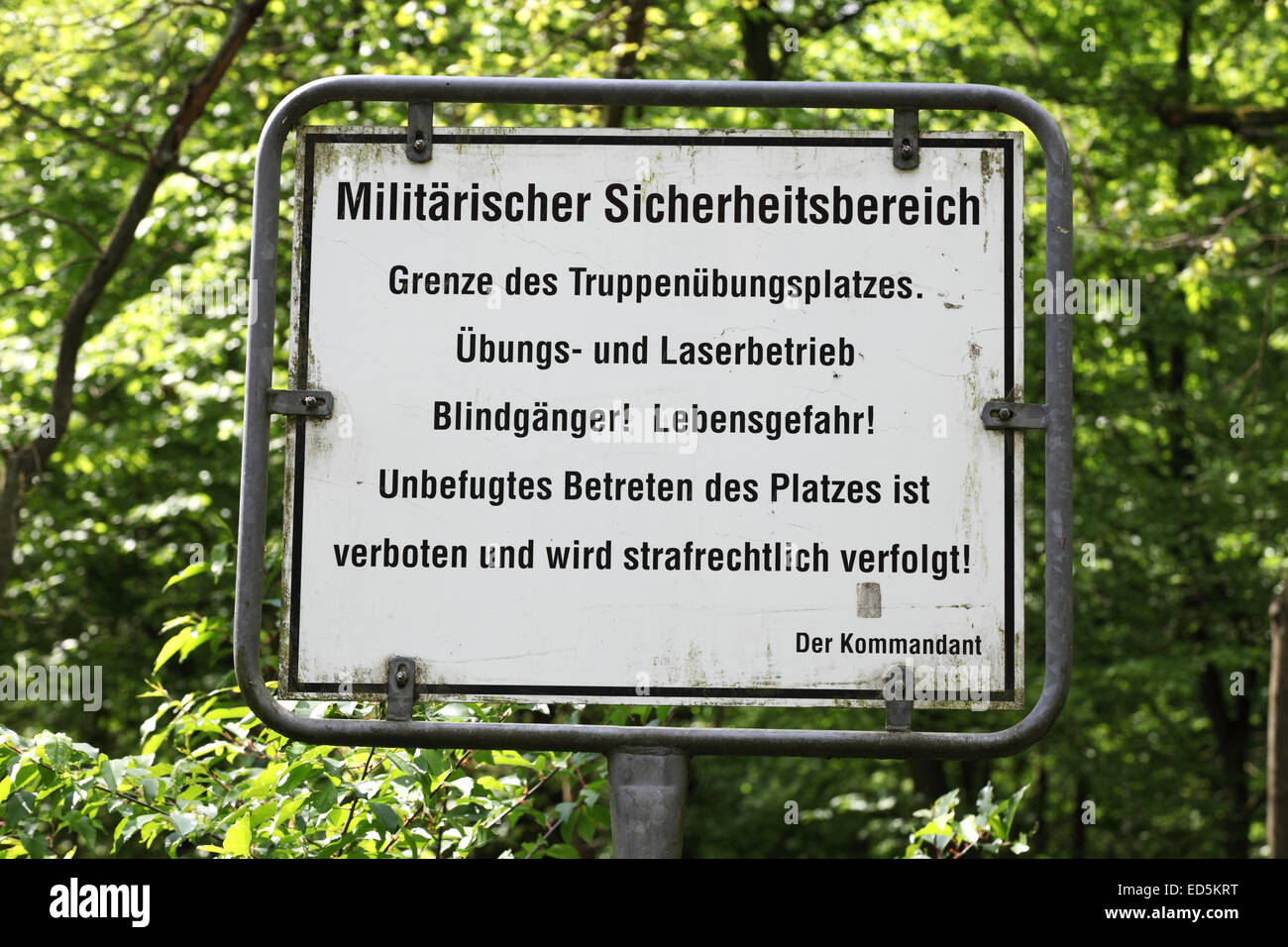 Military safety area in Germany Stock Photo