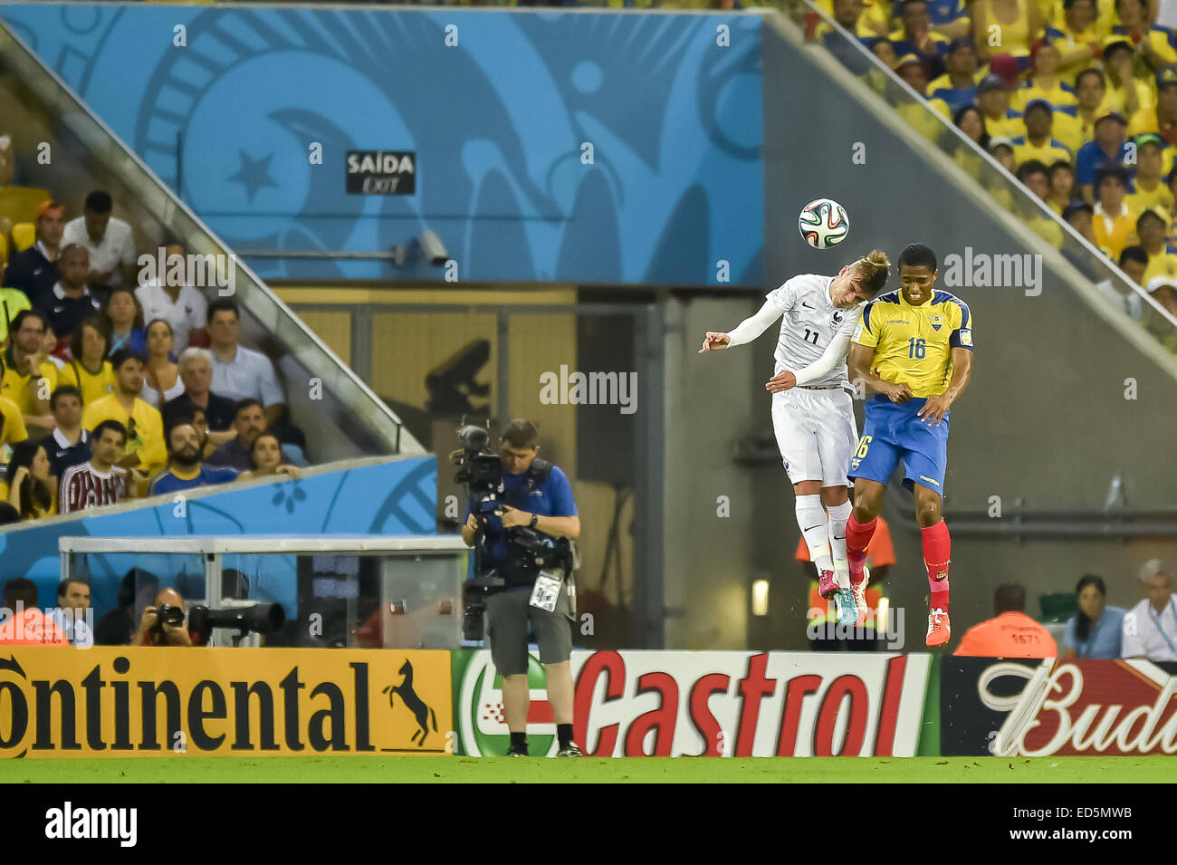 2014 FIFA World Cup - Group E - Ecuador v France (0-0) at estádio Jornalista Mario Filho  Featuring: Valencia,Griezmann Where: Rio de Janeiro, Brazil When: 25 Jun 2014 Stock Photo