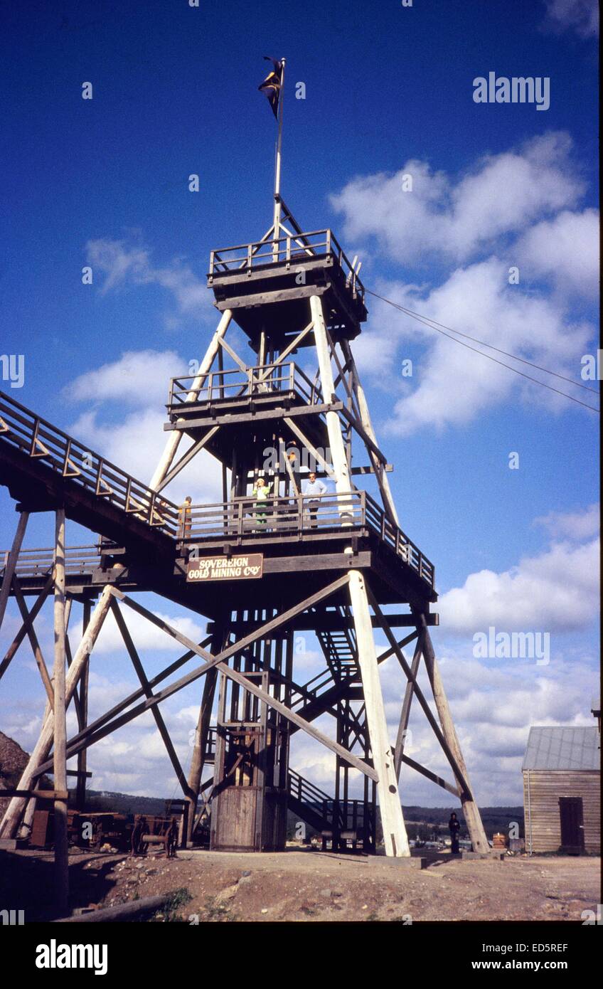 Gold Mining Head, Sovereign Hill, Ballarat, Victoria Stock Photo