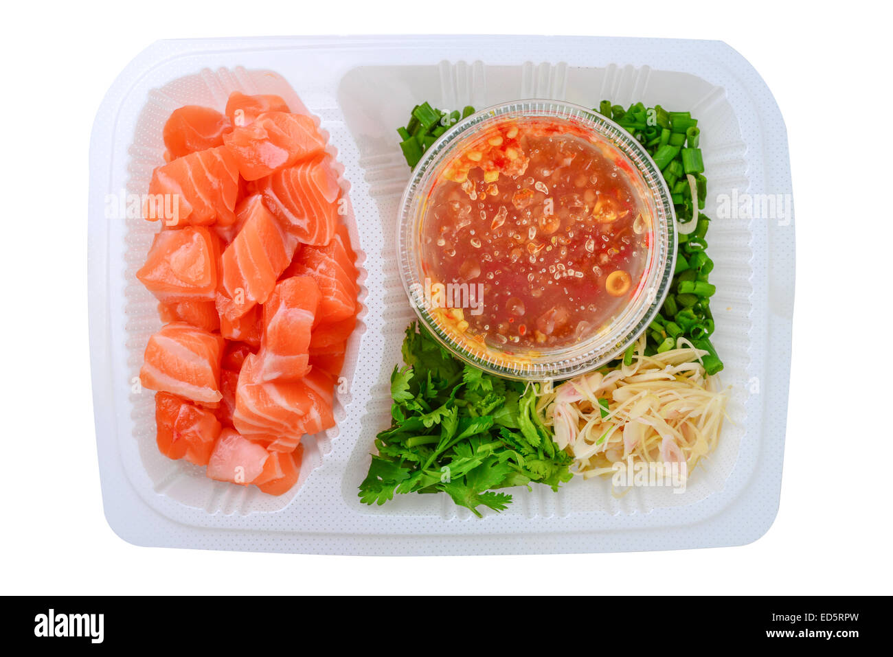 salmon spicy salad Stock Photo