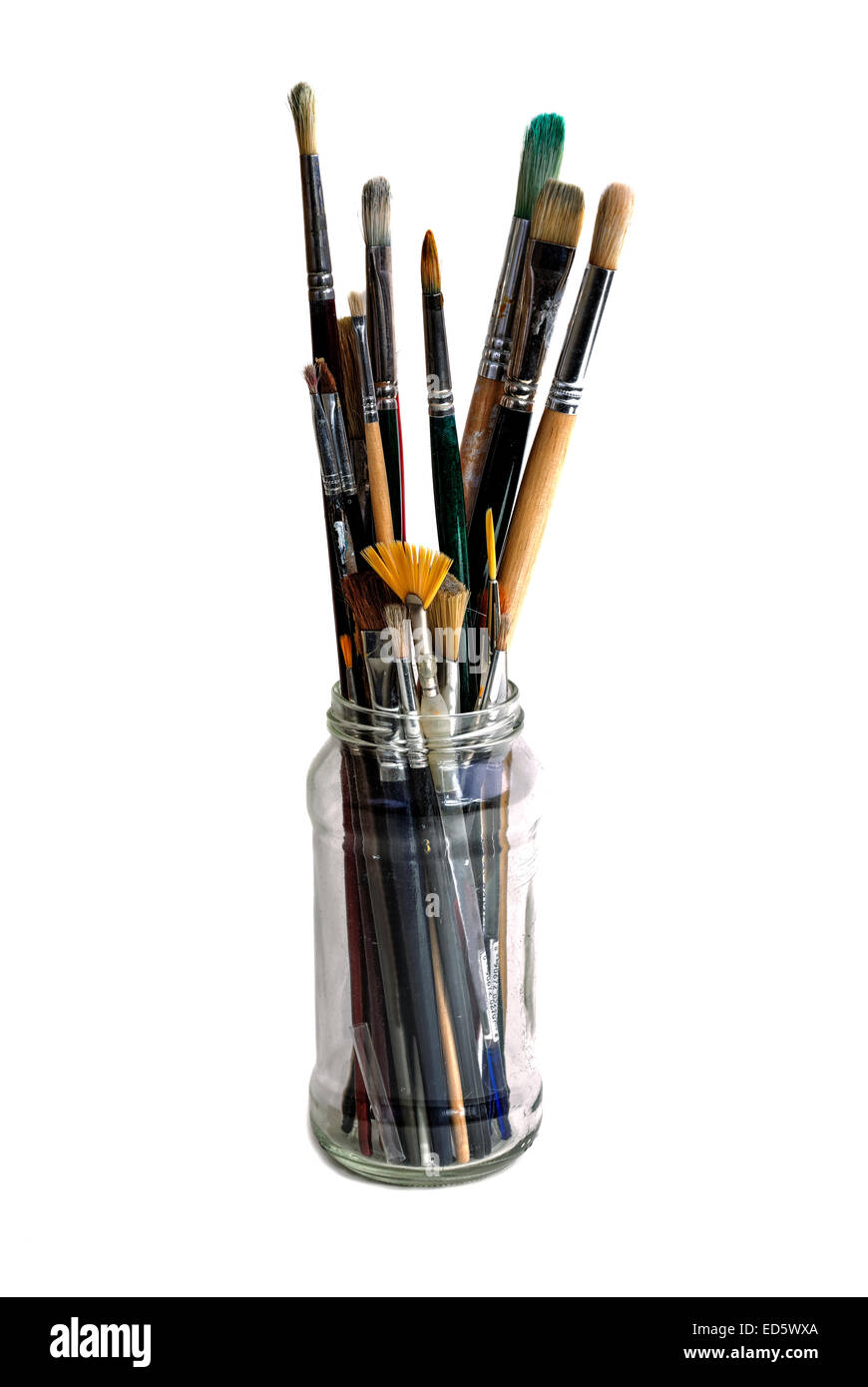 Artists Paintbrushes In Glass Jar Stock Photo - Download Image Now - Art,  Art And Craft, Arts Culture and Entertainment - iStock