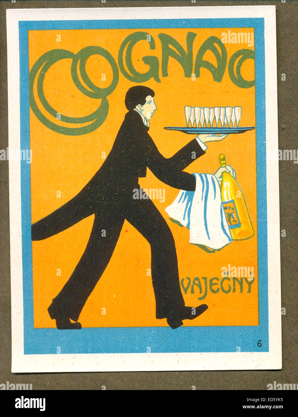 Label for Czechoslovak Cognac Stock Photo