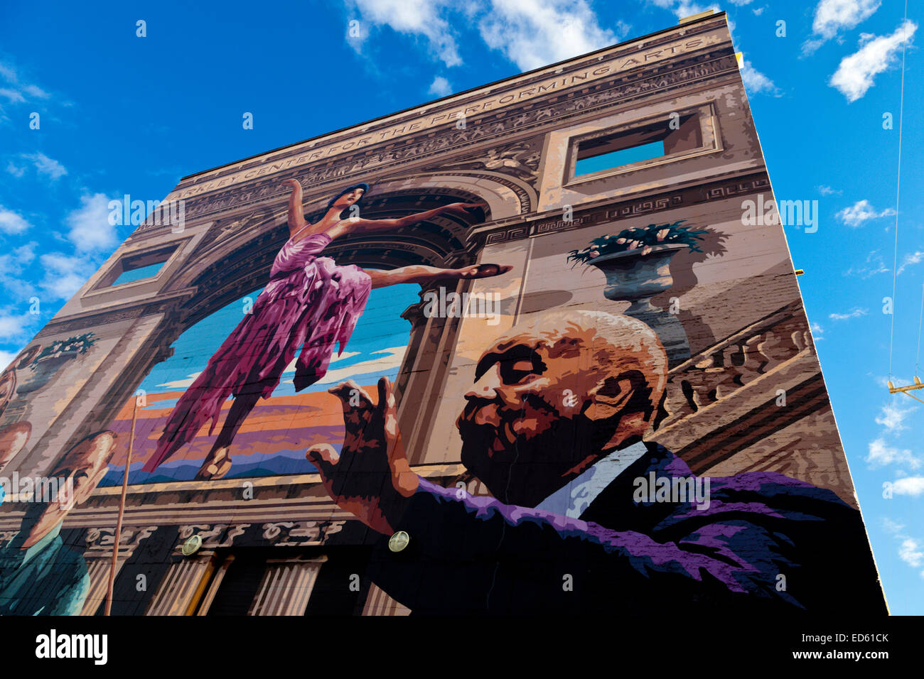 Mural by Duane Flatmo on the side of the Arkley Center for the Performing Arts, Eureka