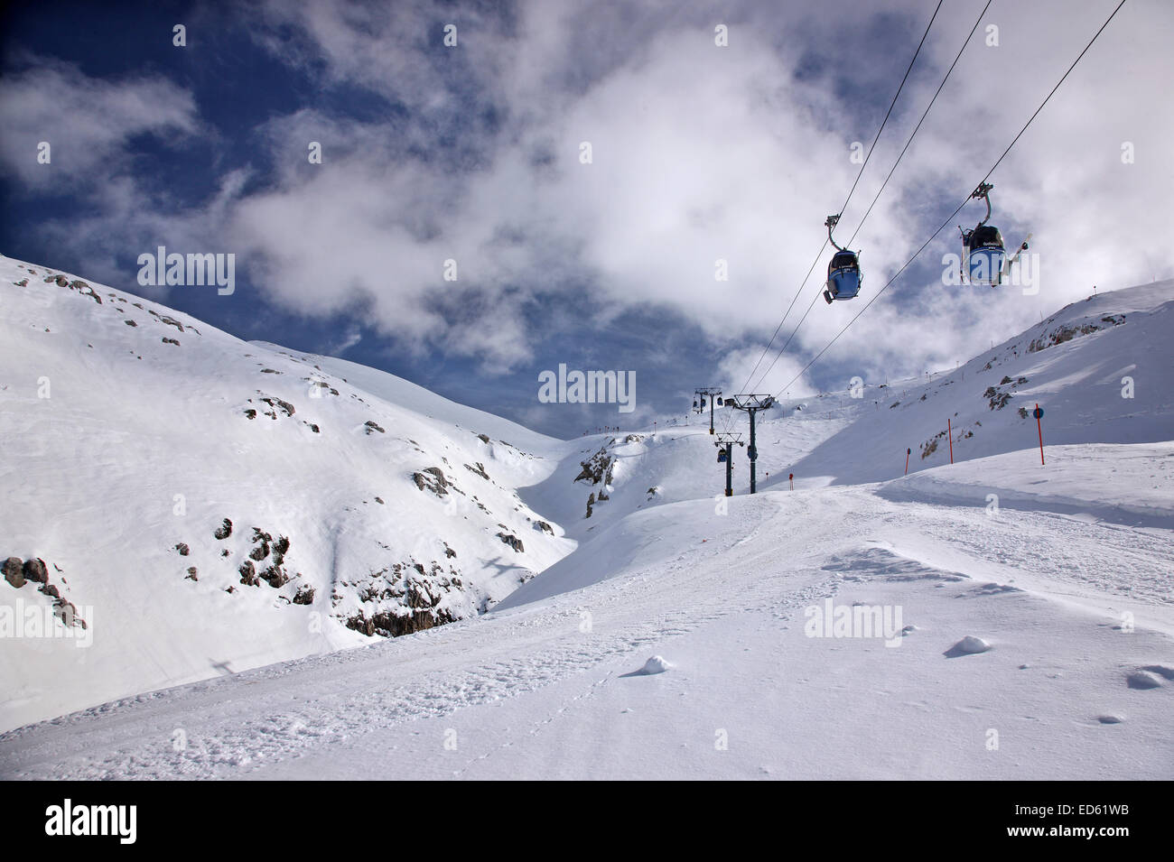 Kellaria ski center, Mt. Parnassos (close to Arachova and Delphi) , Viotia ('Boeotia'), Central Greece. Stock Photo