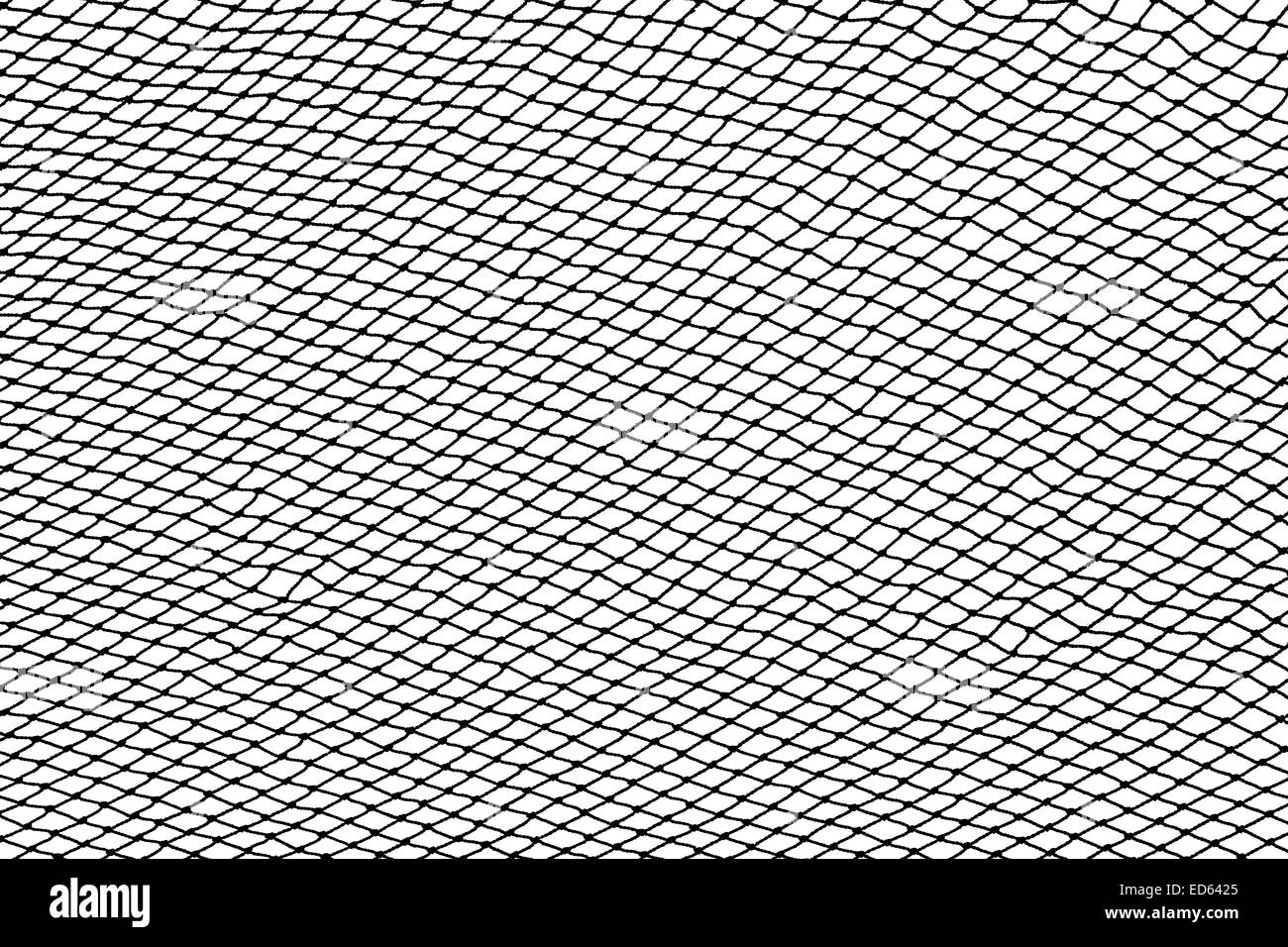 Black fishing net silhouette isolated on white background Stock Photo