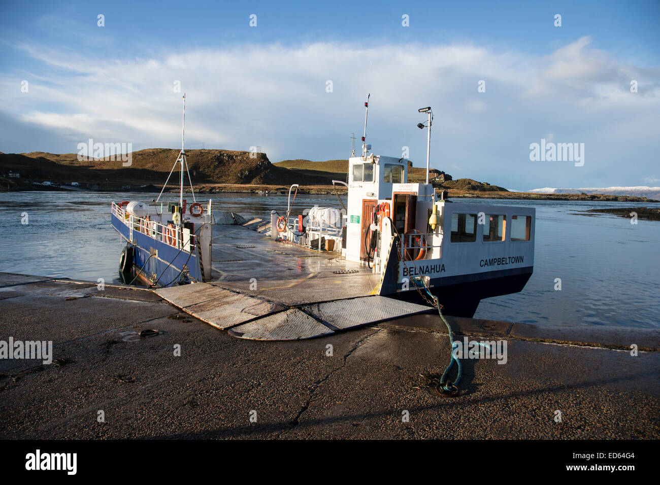 Scottish car and passenger ferry MV Belnahua operates between North