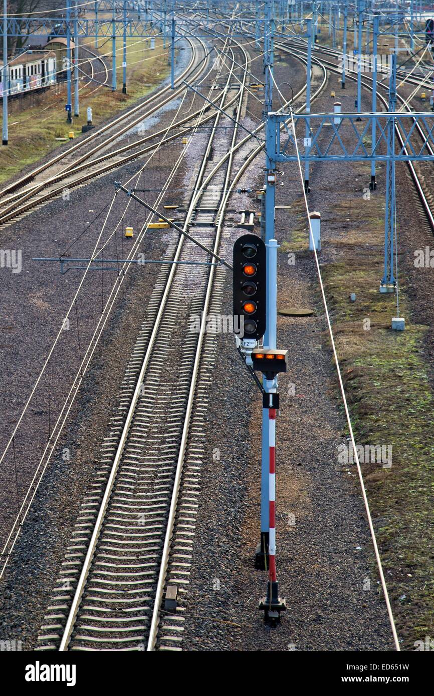 Train Semaphore Stock Photo