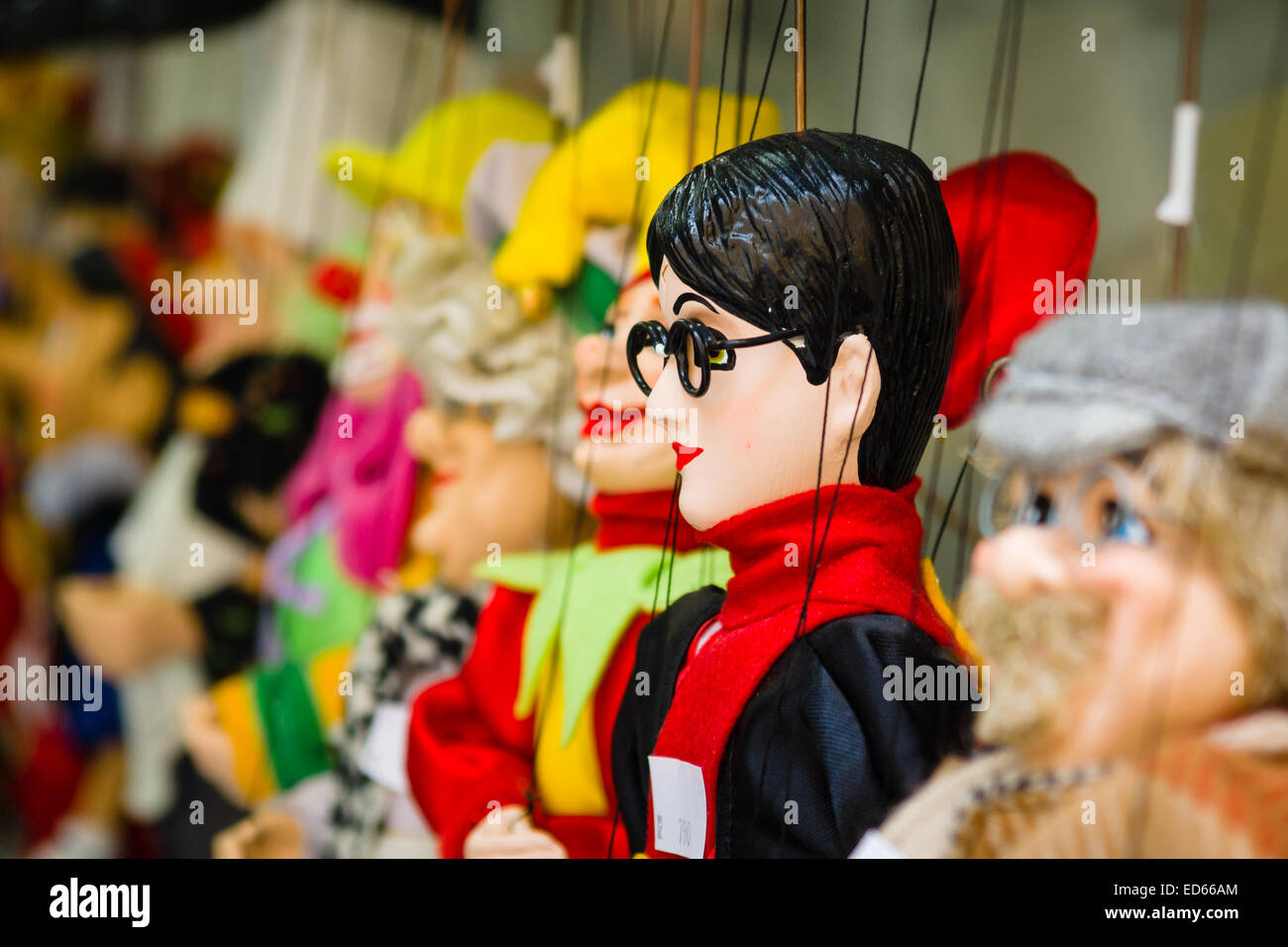 Prague souvenirs, some puppets in the gift shop Stock Photo Alamy