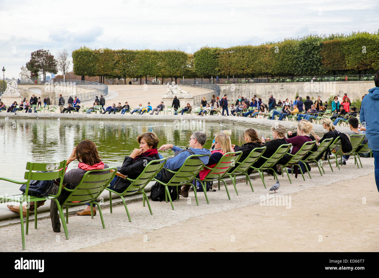 people relax Tuileries Garden Stock Photo