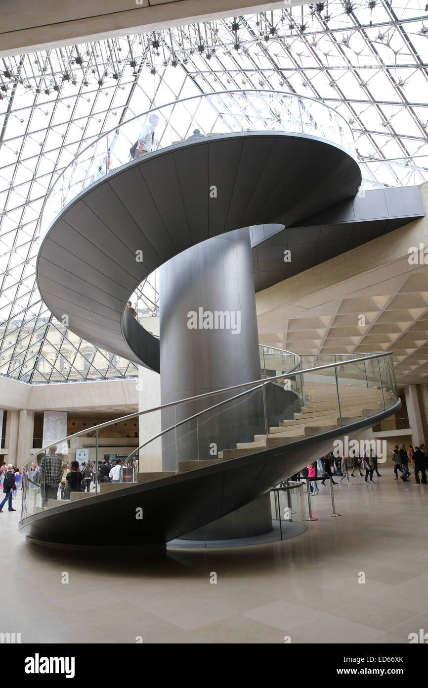 circular stairs inside Louvre Museum entrance Stock Photo Alamy