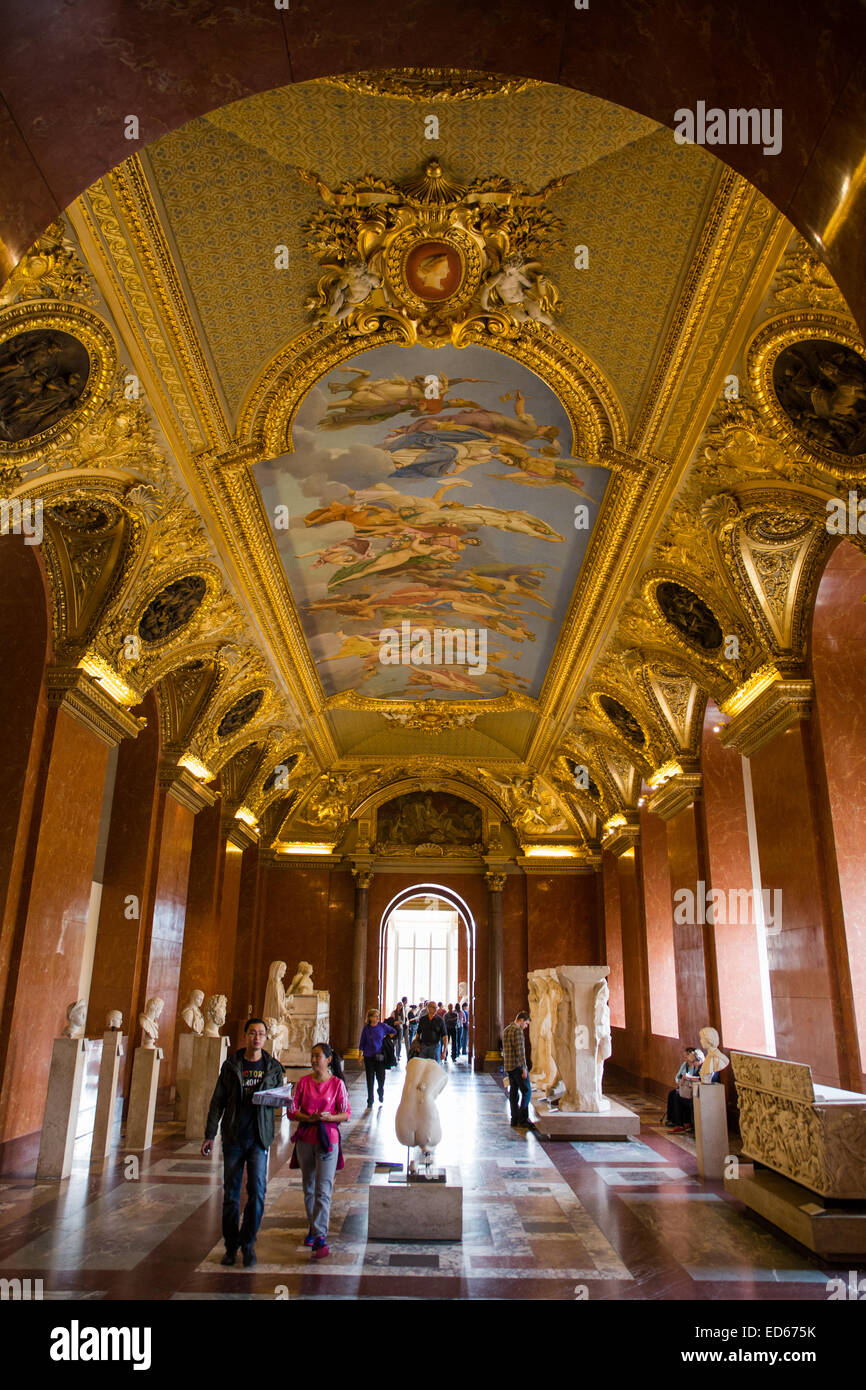 Paris Louvre Museum interior Stock Photo Alamy