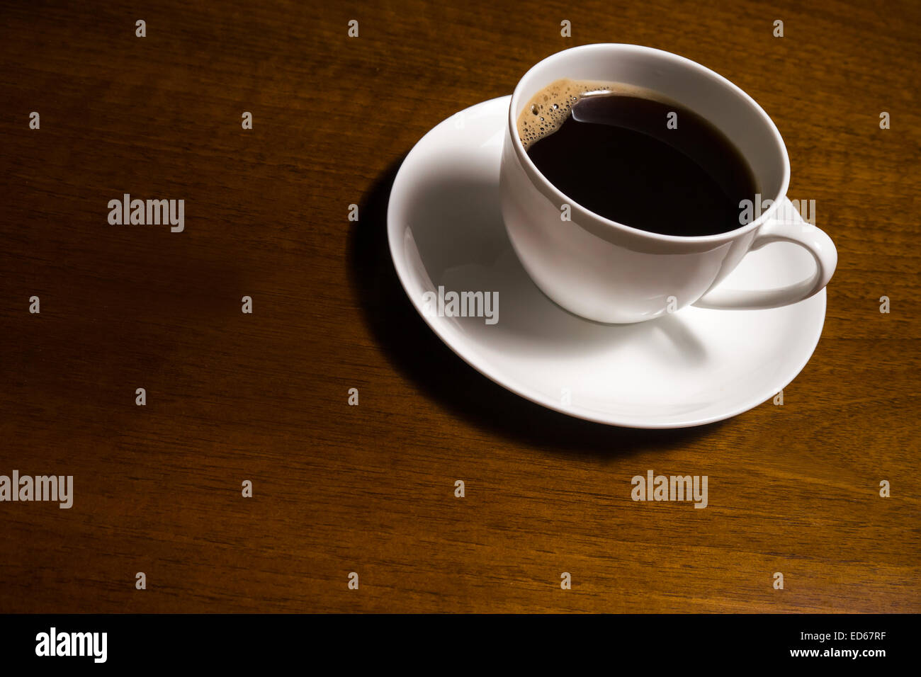 cup of coffee on table Stock Photo