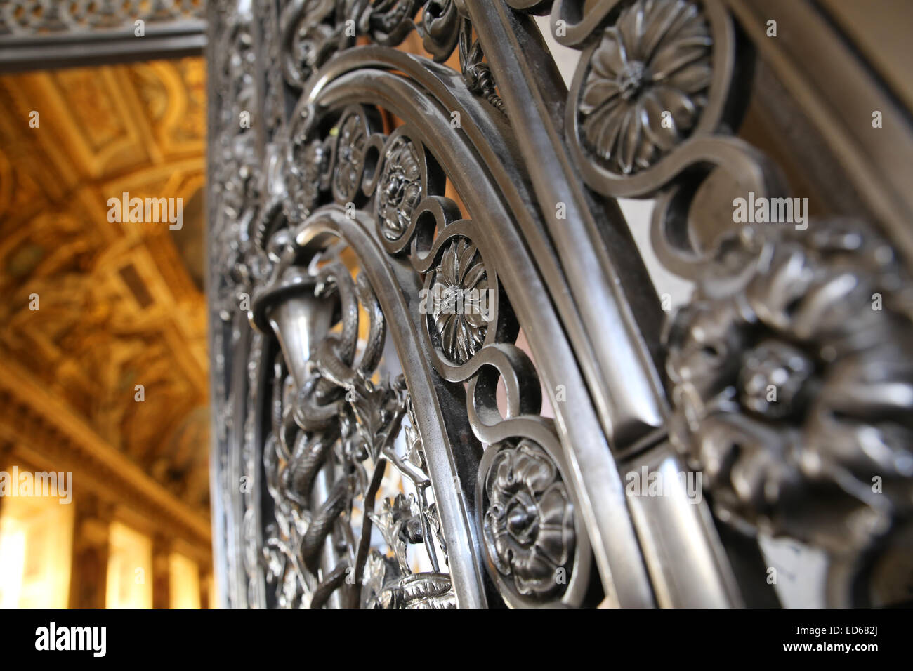 detail metal decor inside Louvre museum Stock Photo