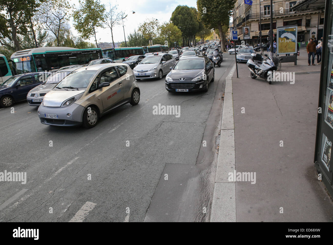 car traffic Paris road Stock Photo