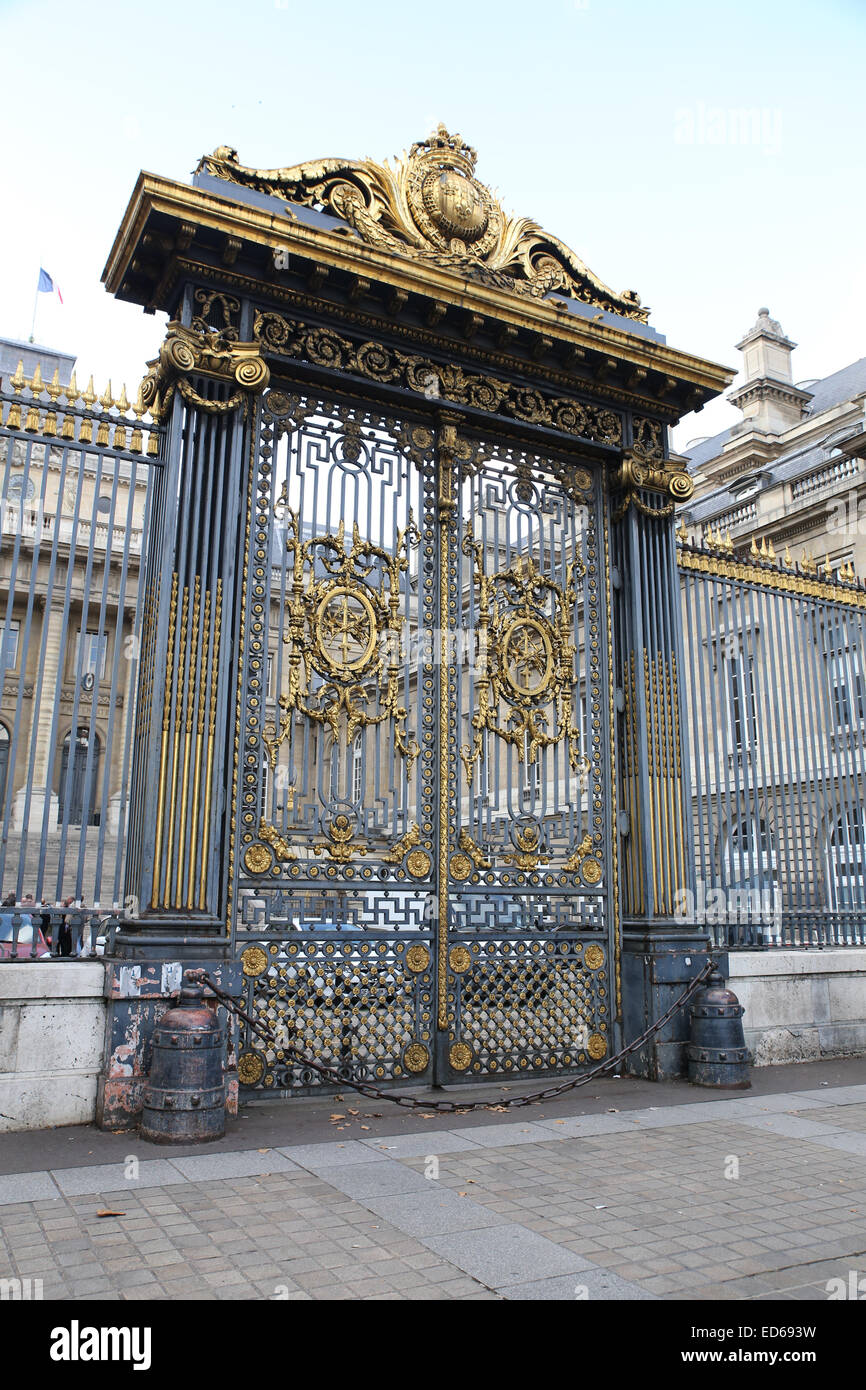 Paris Court of Appeal wrought iron fence Stock Photo