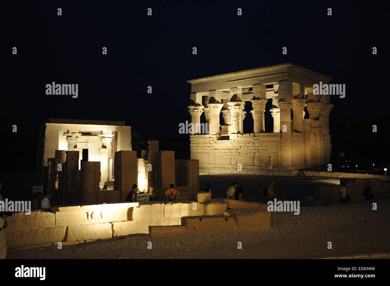 Egypt Temple of Philae from Nile Stock Photo