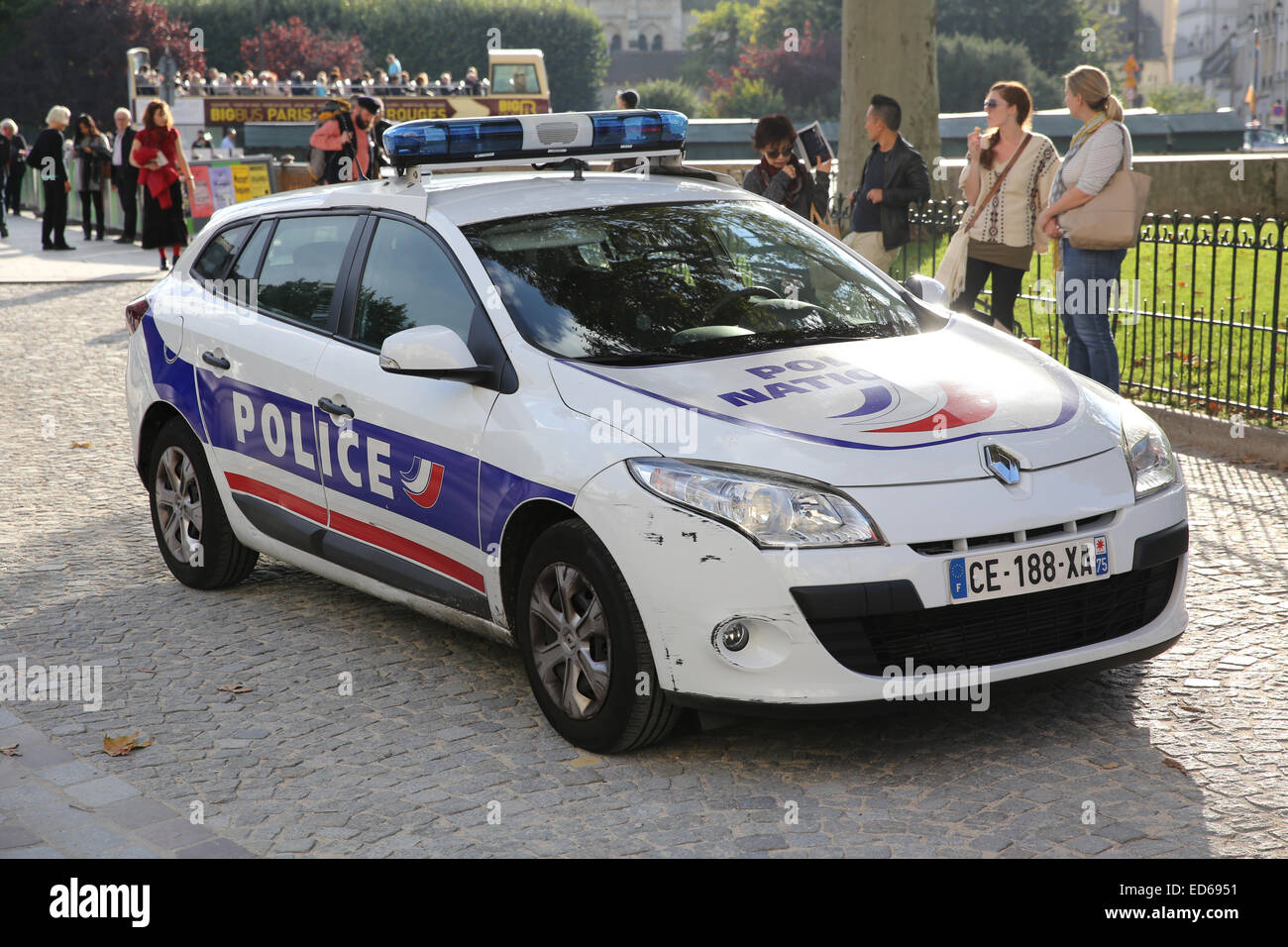 Paris police car cop vehicle Stock Photo