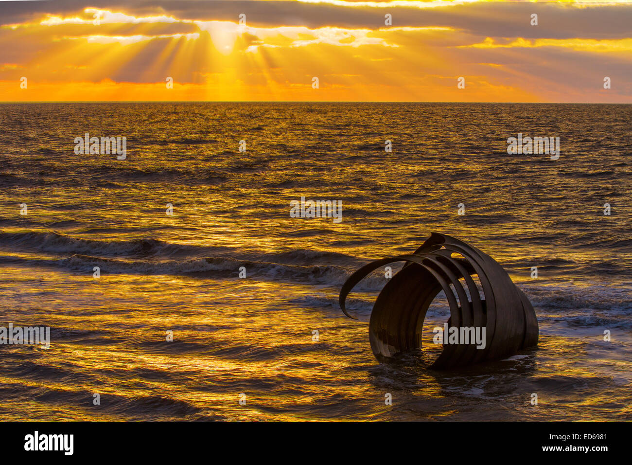 Mary's shell metal beach sculpture by Stephen Broadbent Thornton
