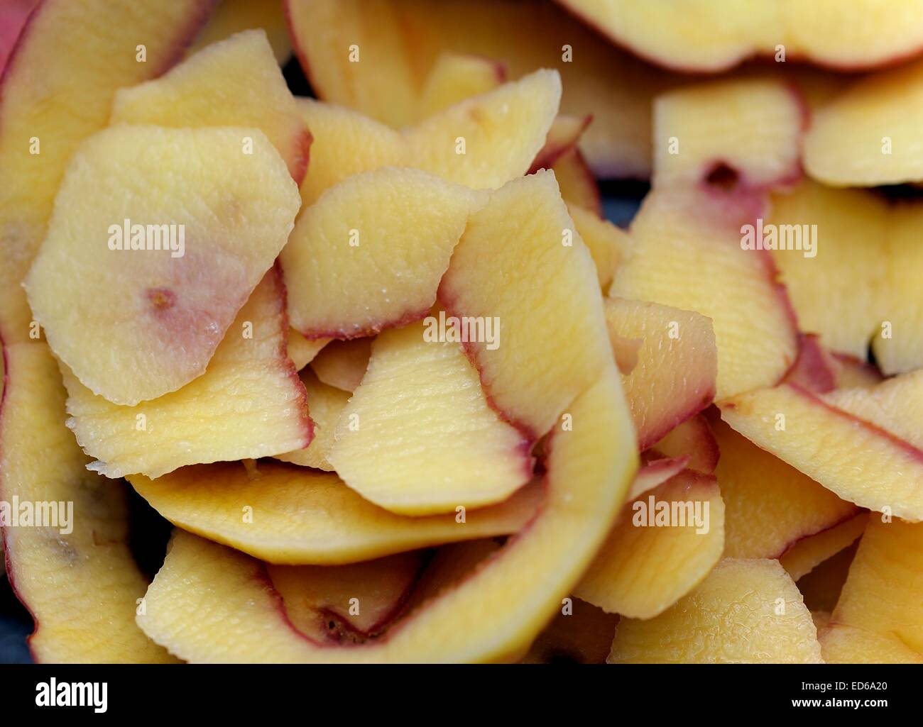 A pile of Red Potato peelings Stock Photo