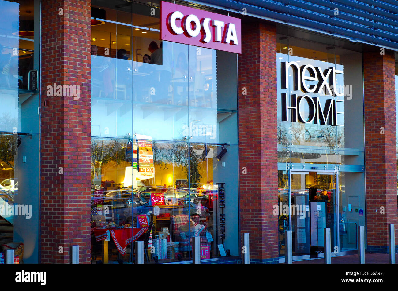 Next at Home store with Costa Coffee franchise Stock Photo ...