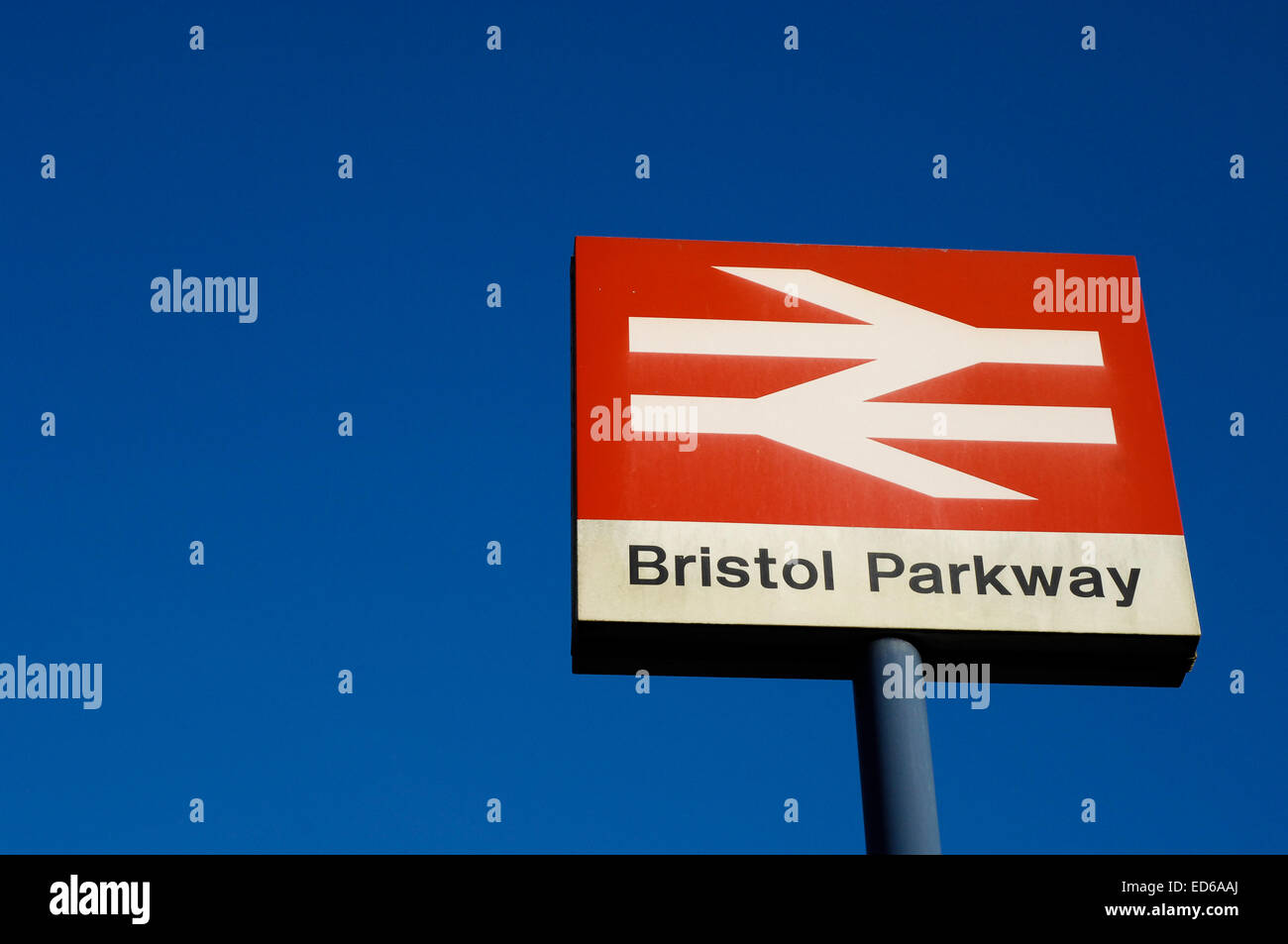 Bristol Parkway railway sign Stoke Gifford Bristol Stock Photo Alamy