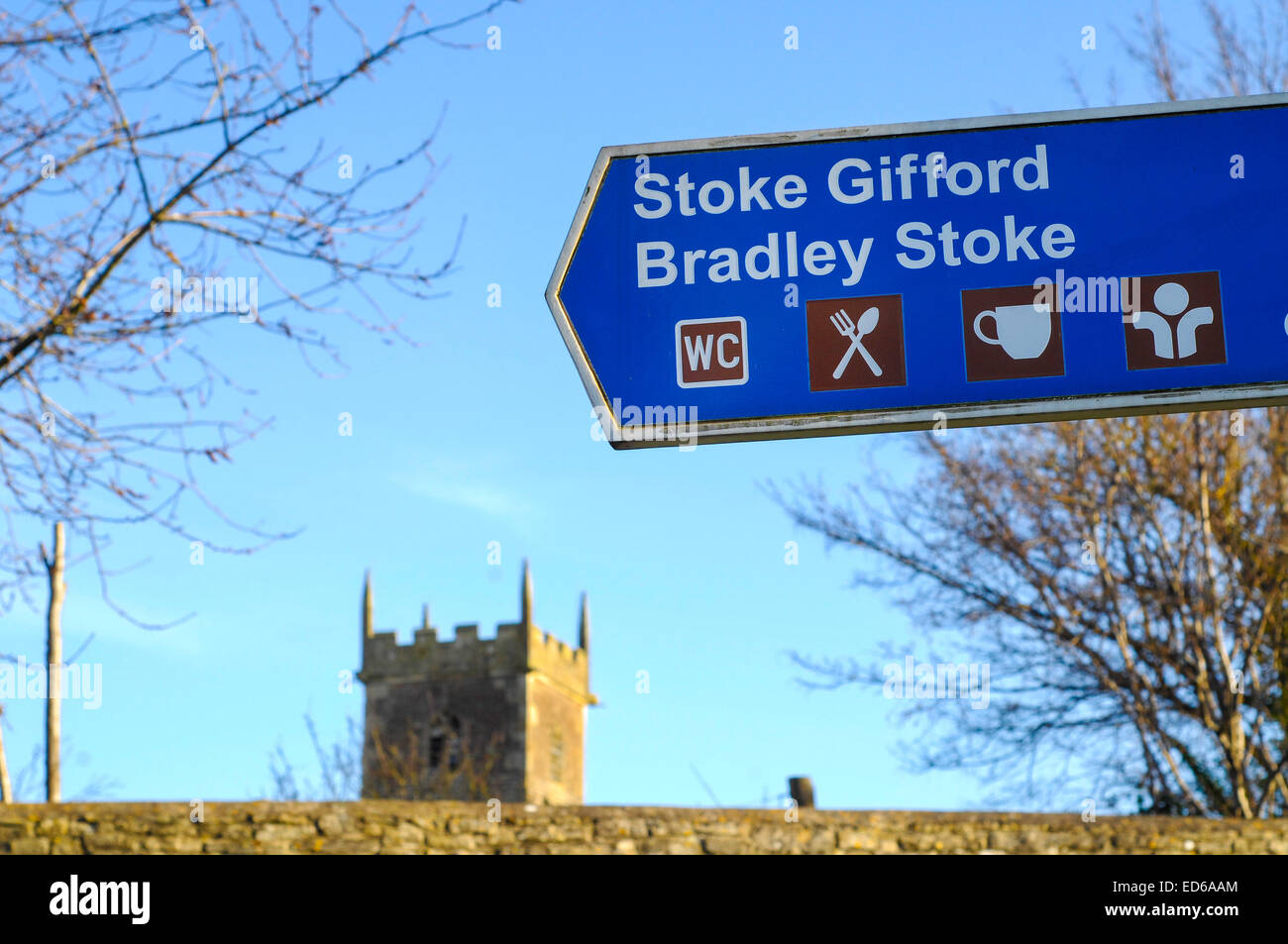 Stoke Gifford Bradley Stoke direction sign Bristol Stock Photo Alamy