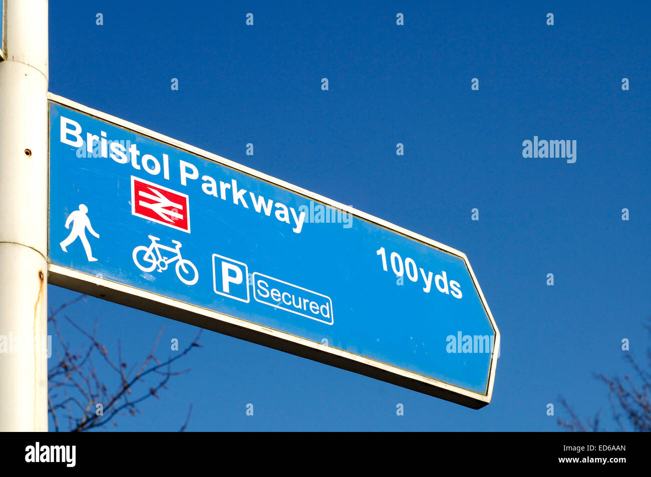 Bristol Parkway railway sign Stoke Gifford Bristol Stock Photo Alamy