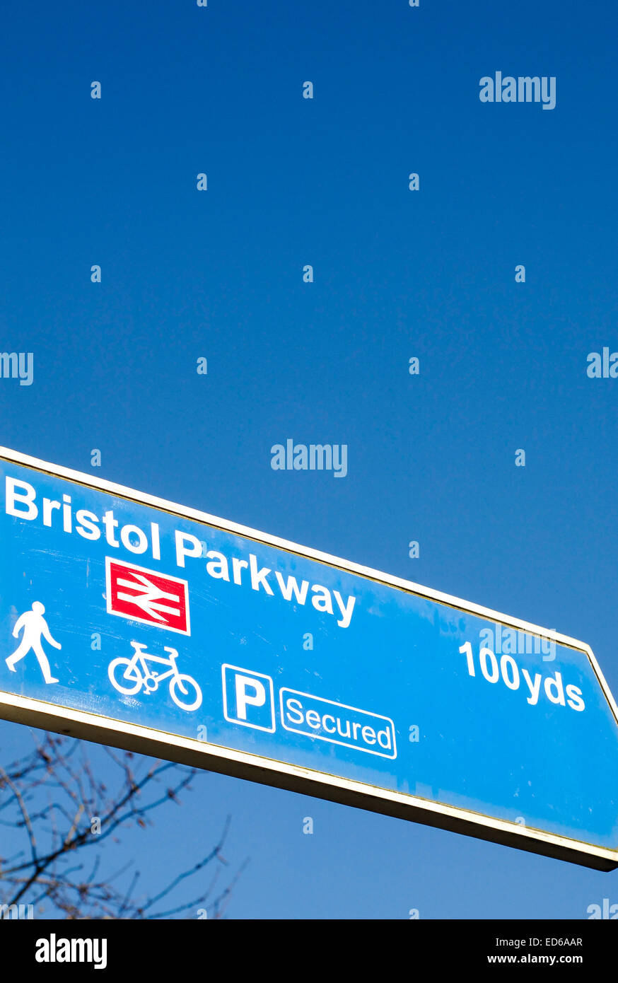 Bristol Parkway railway sign Stoke Gifford Bristol Stock Photo Alamy