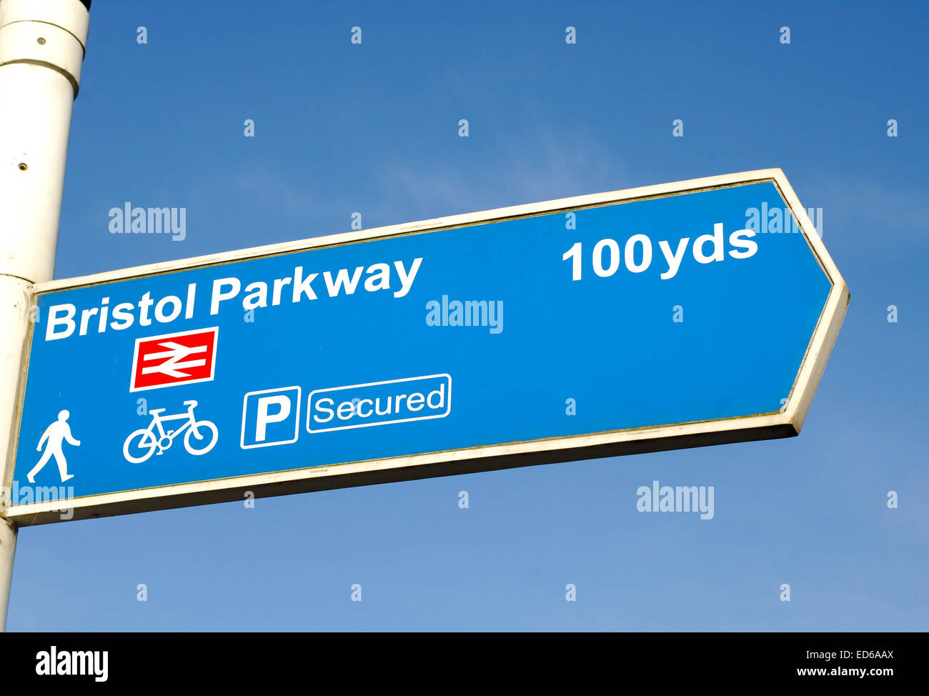 Bristol Parkway railway sign Stoke Gifford Bristol Stock Photo Alamy