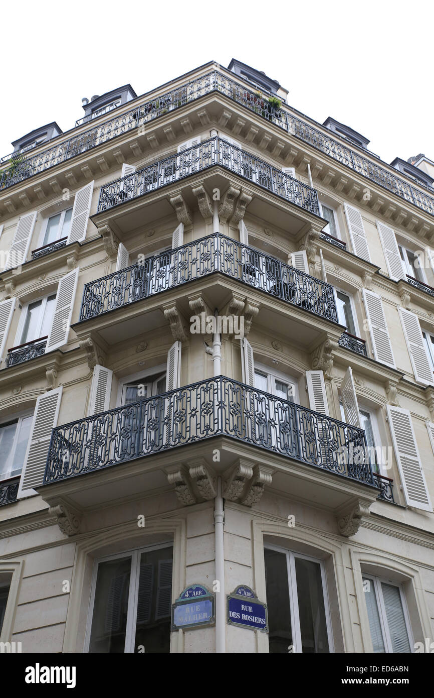Paris residential neighborhoods Stock Photo