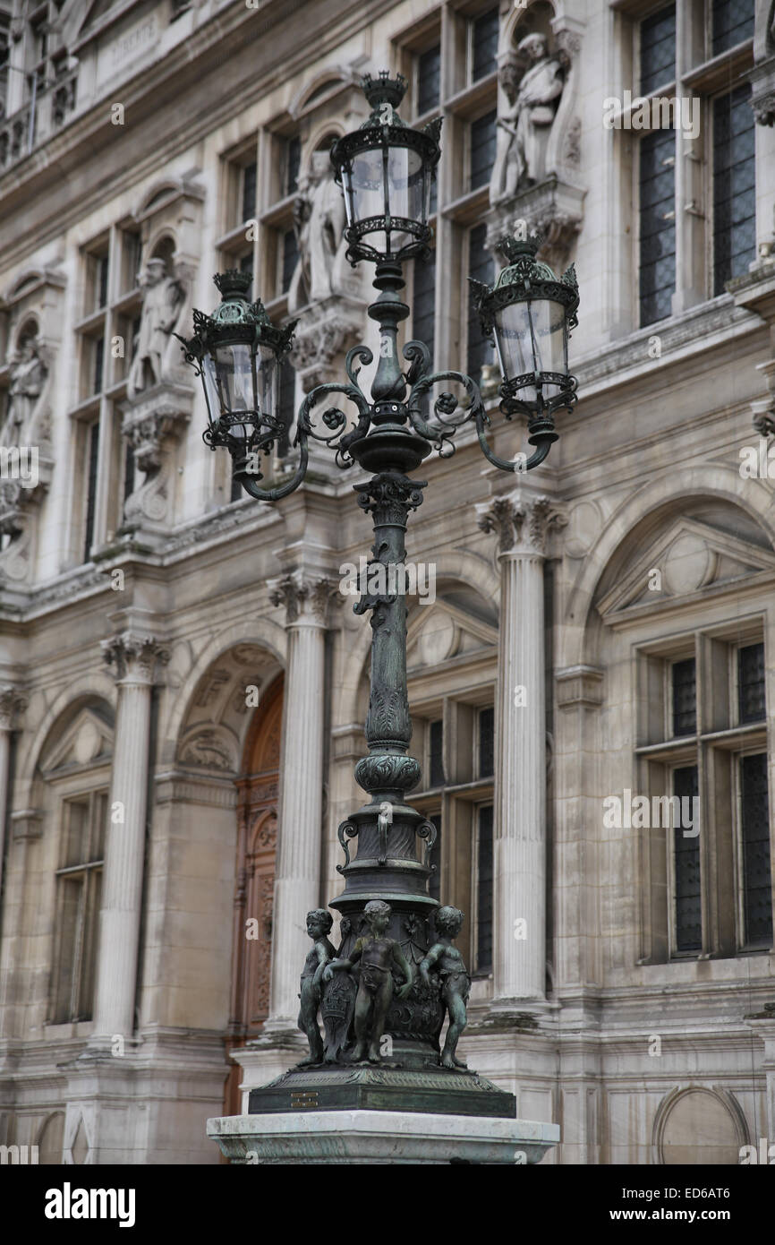street light pole Paris Stock Photo Alamy