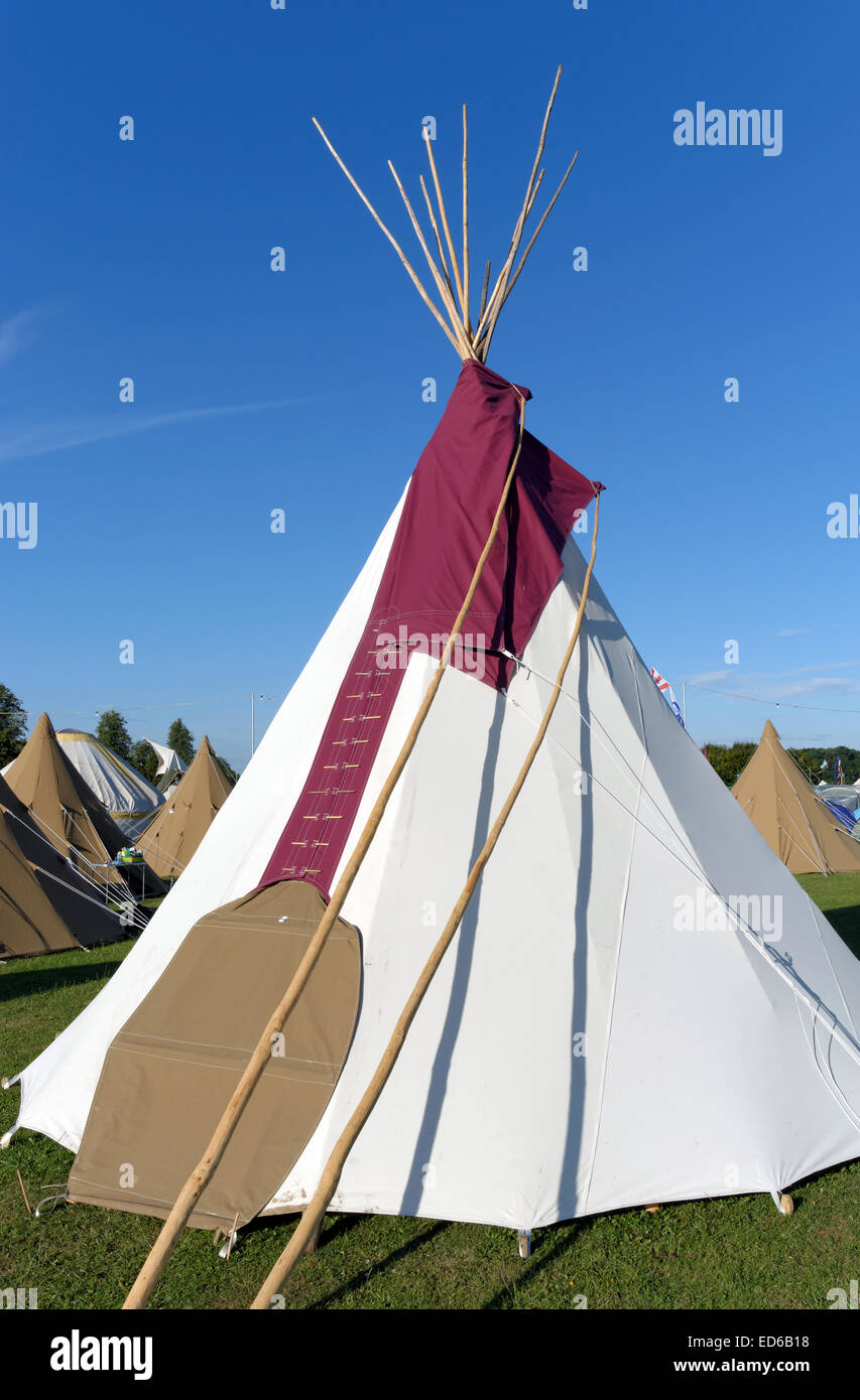 Tepee Glamping  WOMAD 2014 Stock Photo
