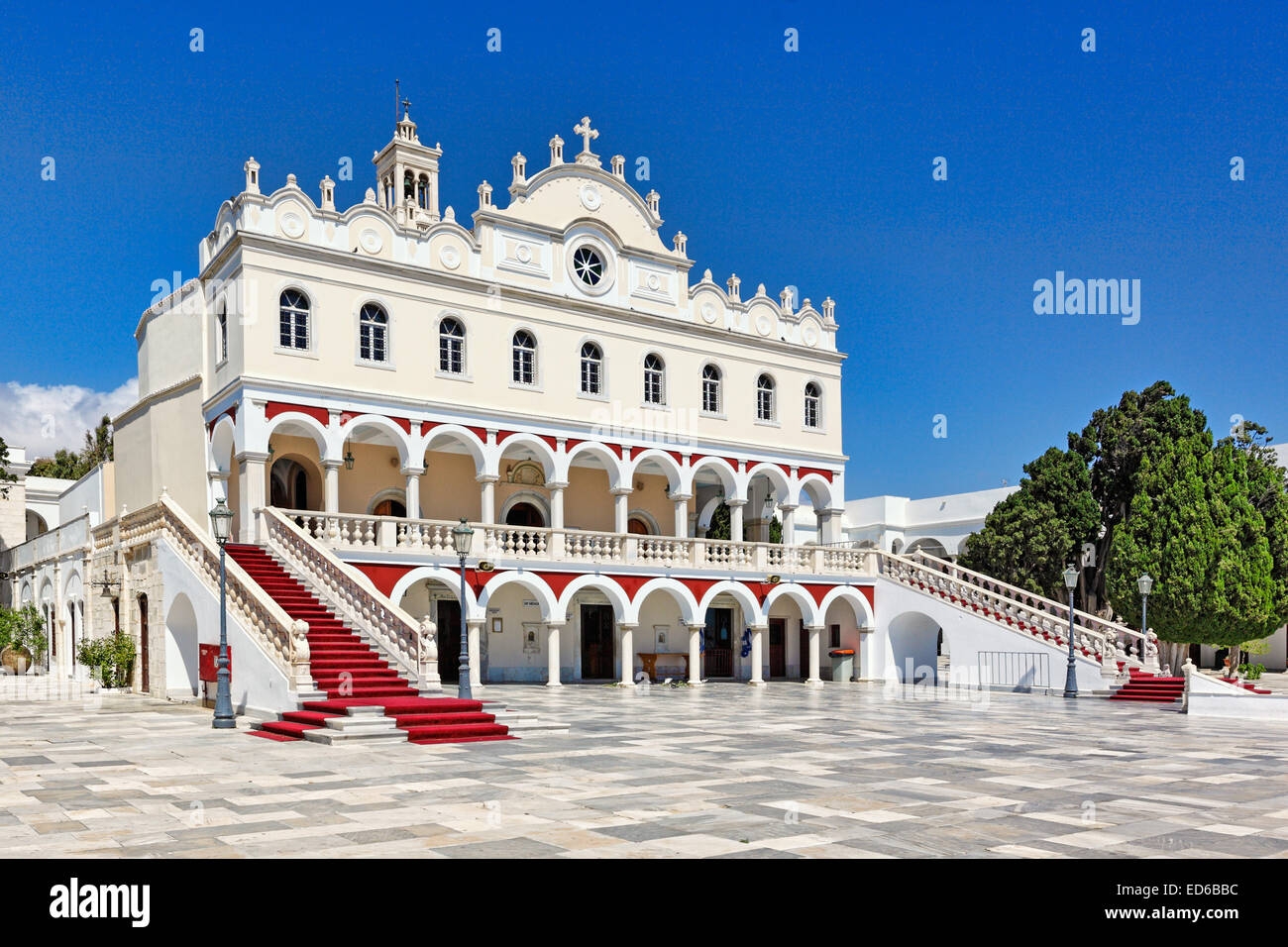 The famous monastery of miraculous Evagelistria in Tinos island, Greece Stock Photo