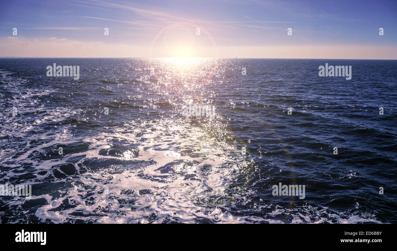 open sea and sunlight (north sea) Stock Photo